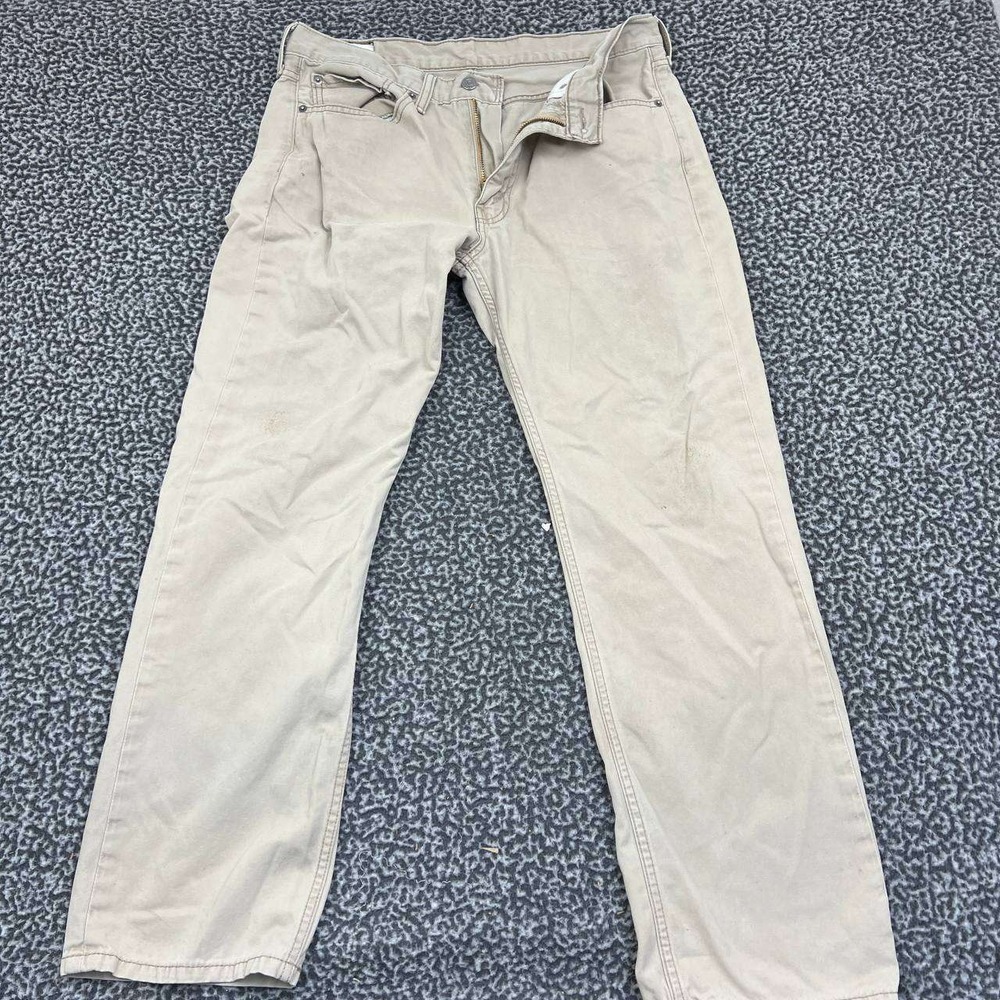 Levi's 514 Jeans Men 34x30 Beige Straight Leg‎ Denim Pants Pocket Outdoor